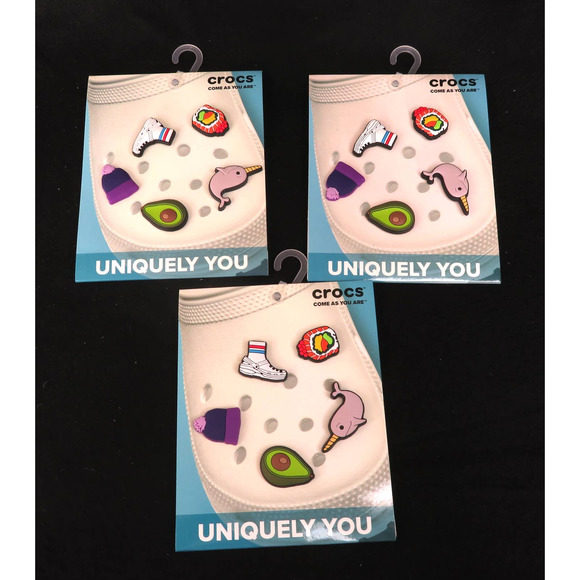 CROCS Accessories - NIB 3 Packs Authentic CROC Jibbits Young at Heart Winter Snow Sled